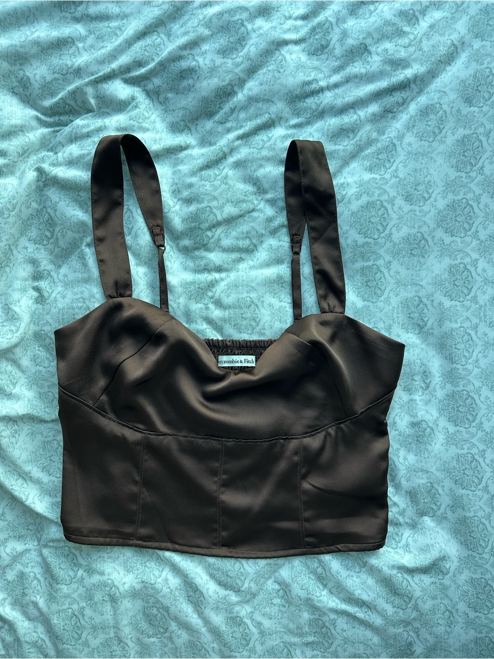 Abercrombie & Fitch Brown Satin Bustier Top
